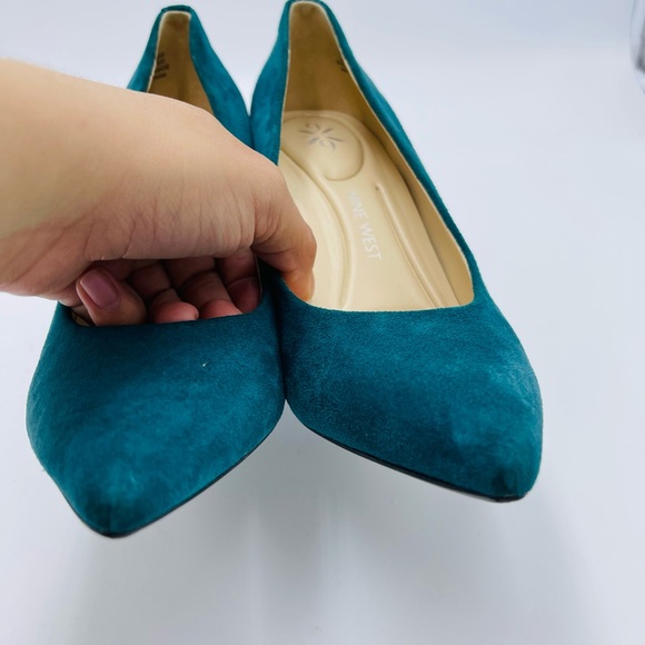 Nine West Shoes Nine West Womens Vibe 9x9 Block Heel Pumps Turquoise Teal Poshmark